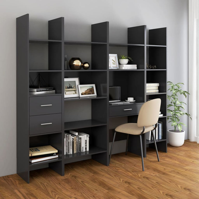 Boekenkast 60x35x180 cm spaanplaat grijs MeubelReus