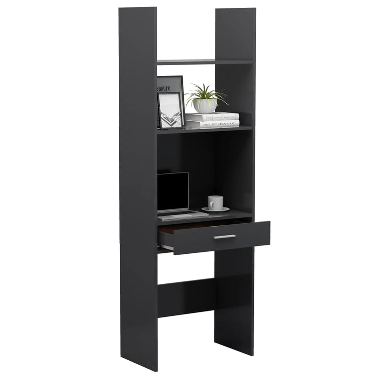 Boekenkast 60x35x180 cm spaanplaat grijs MeubelReus