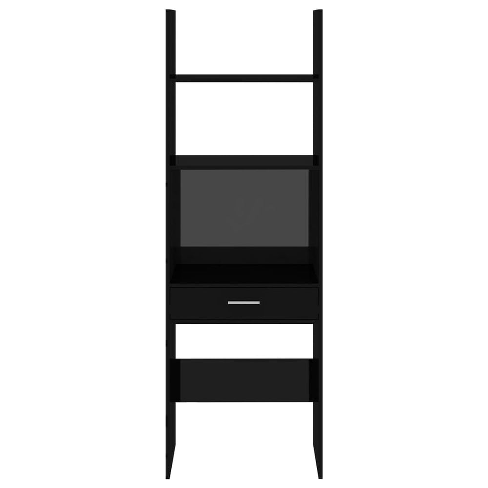Boekenkast 60x35x180 cm spaanplaat hoogglans zwart MeubelReus