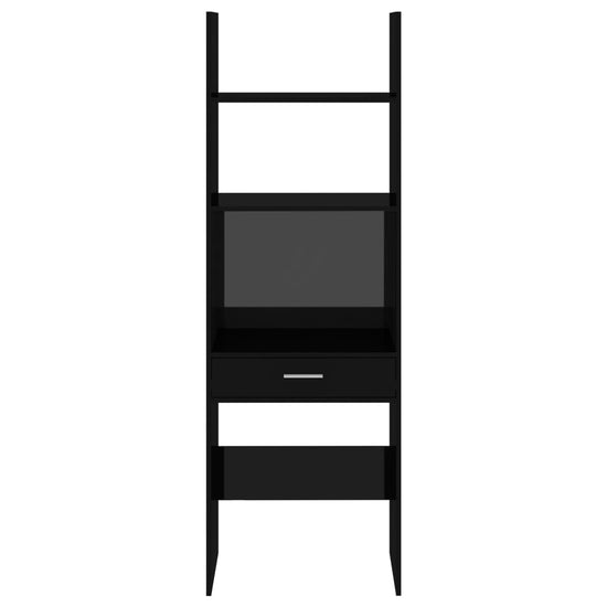 Boekenkast 60x35x180 cm spaanplaat hoogglans zwart MeubelReus