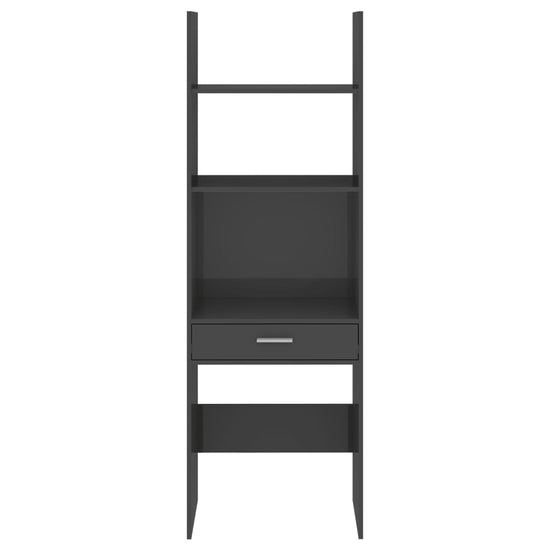 Boekenkast 60x35x180 cm spaanplaat hoogglans grijs MeubelReus