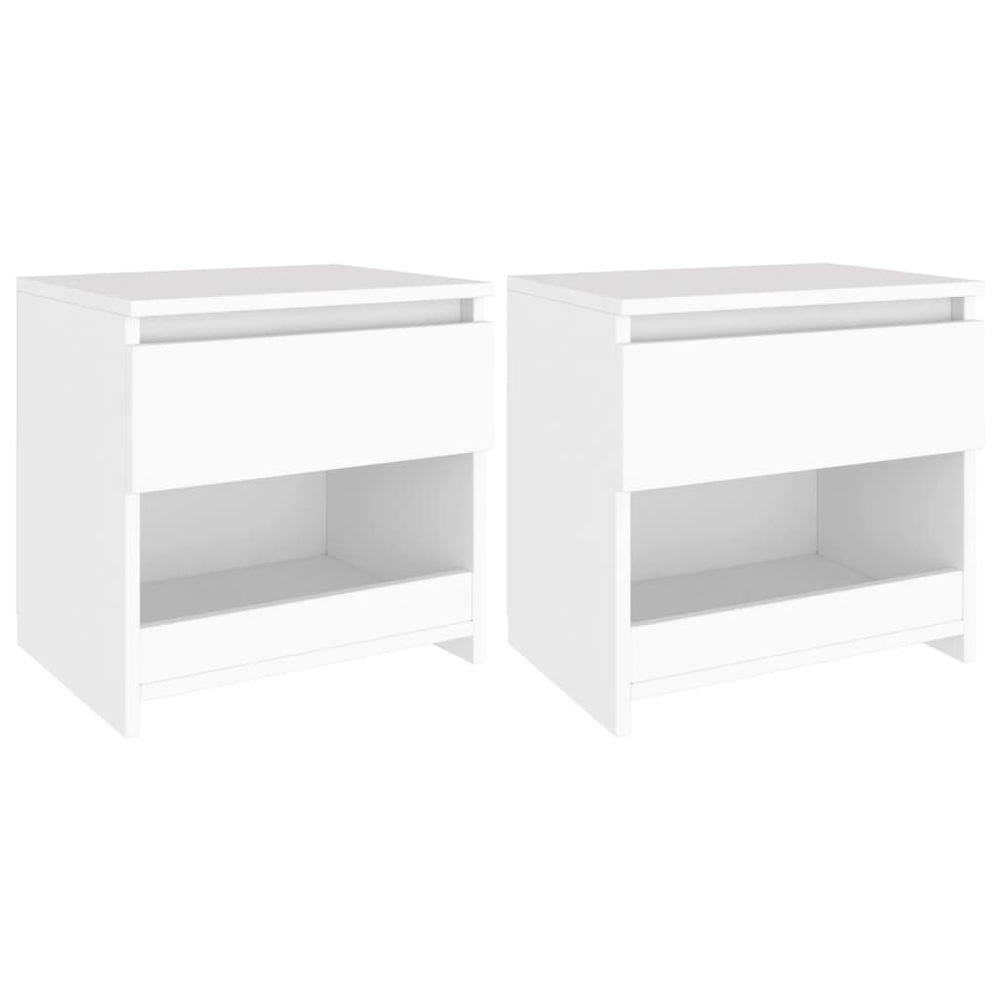 Nachtkastjes 2 st 40x30x39 cm bewerkt hout wit MeubelReus