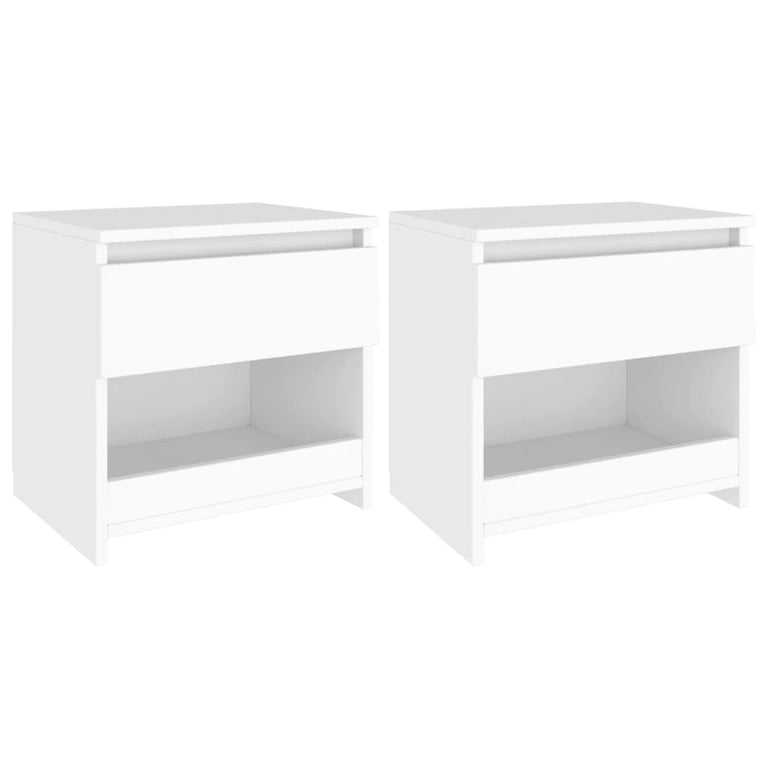 Nachtkastjes 2 st 40x30x39 cm bewerkt hout wit MeubelReus