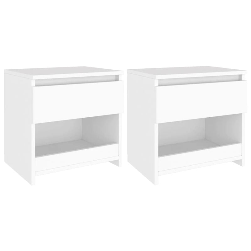 Nachtkastjes 2 st 40x30x39 cm bewerkt hout wit MeubelReus