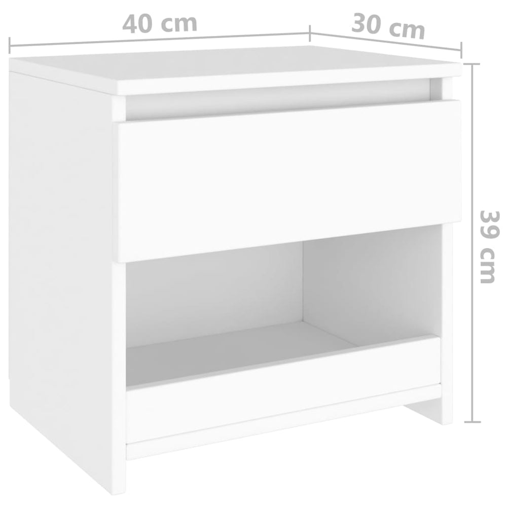Nachtkastjes 2 st 40x30x39 cm bewerkt hout wit MeubelReus