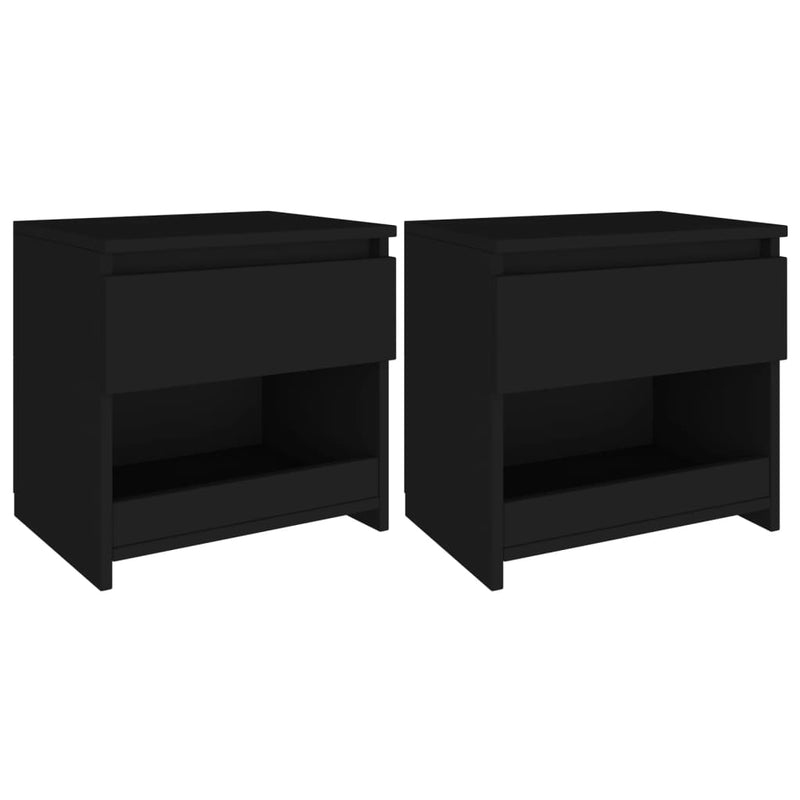 Nachtkastjes 2 st 40x30x39 cm spaanplaat zwart