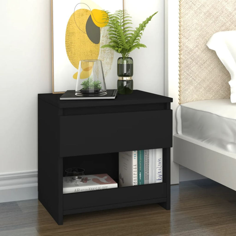 Nachtkastjes 2 st 40x30x39 cm spaanplaat zwart