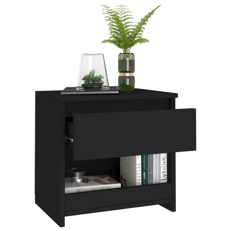 Nachtkastjes 2 st 40x30x39 cm spaanplaat zwart
