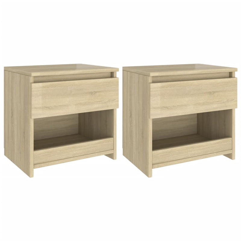 Nachtkastjes 2 st 40x30x39 cm spaanplaat sonoma eikenkleurig MeubelReus