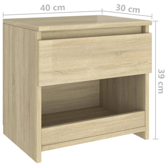 Nachtkastjes 2 st 40x30x39 cm spaanplaat sonoma eikenkleurig MeubelReus
