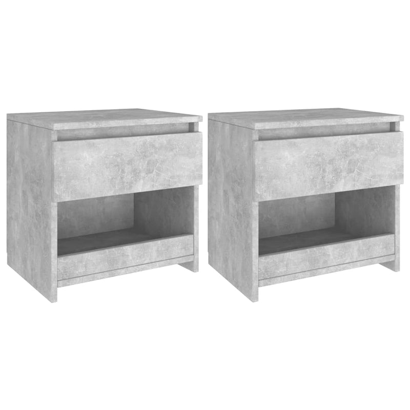 Nachtkastjes 2 st 40x30x39 cm spaanplaat betongrijs