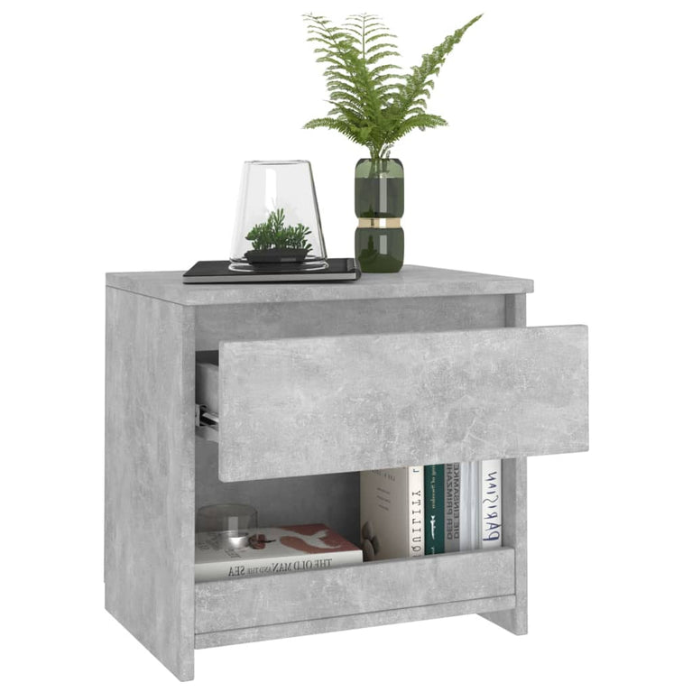 Nachtkastjes 2 st 40x30x39 cm spaanplaat betongrijs