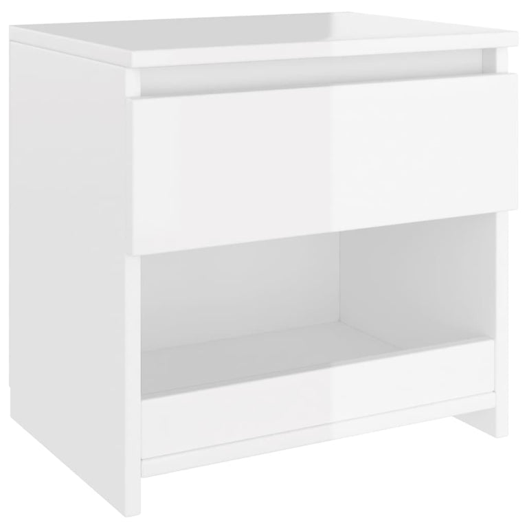 Nachtkastjes 2 st 40x30x39 cm spaanplaat hoogglans wit