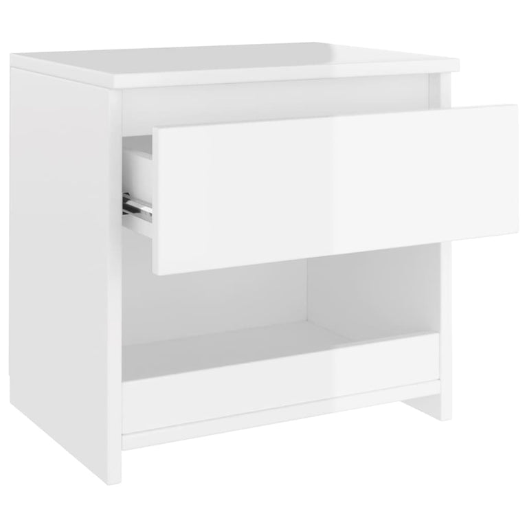 Nachtkastjes 2 st 40x30x39 cm spaanplaat hoogglans wit
