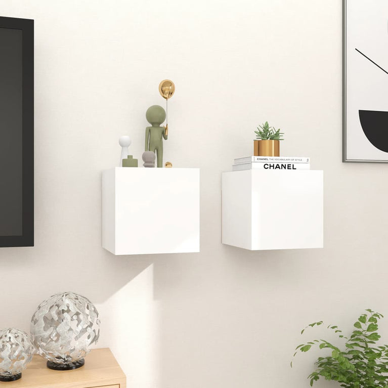Tv-wandmeubelen 2 st 30,5x30x30 cm wit MeubelReus