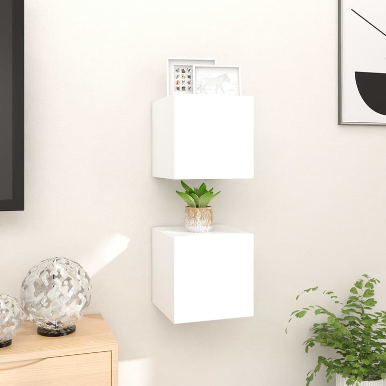 Tv-wandmeubelen 2 st 30,5x30x30 cm wit MeubelReus