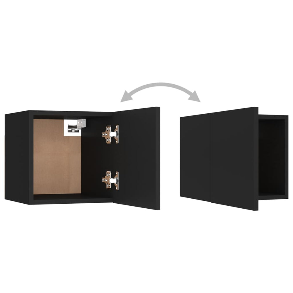 Tv-wandmeubel 30,5x30x30 cm zwart MeubelReus