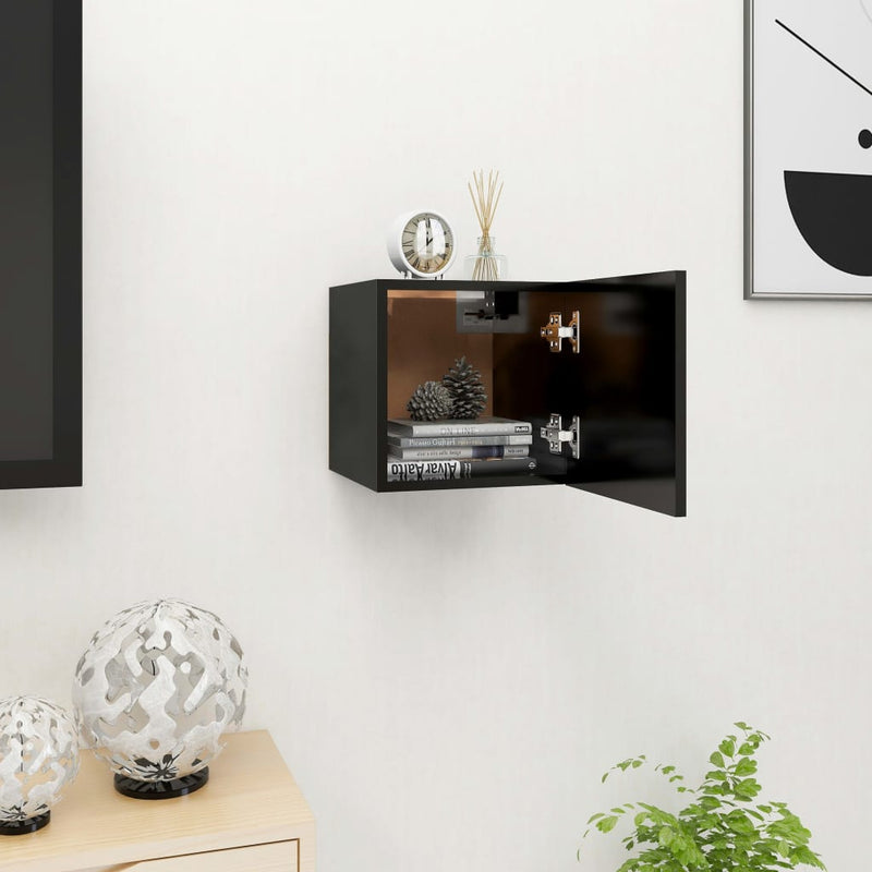 Tv-wandmeubel 30,5x30x30 cm zwart MeubelReus