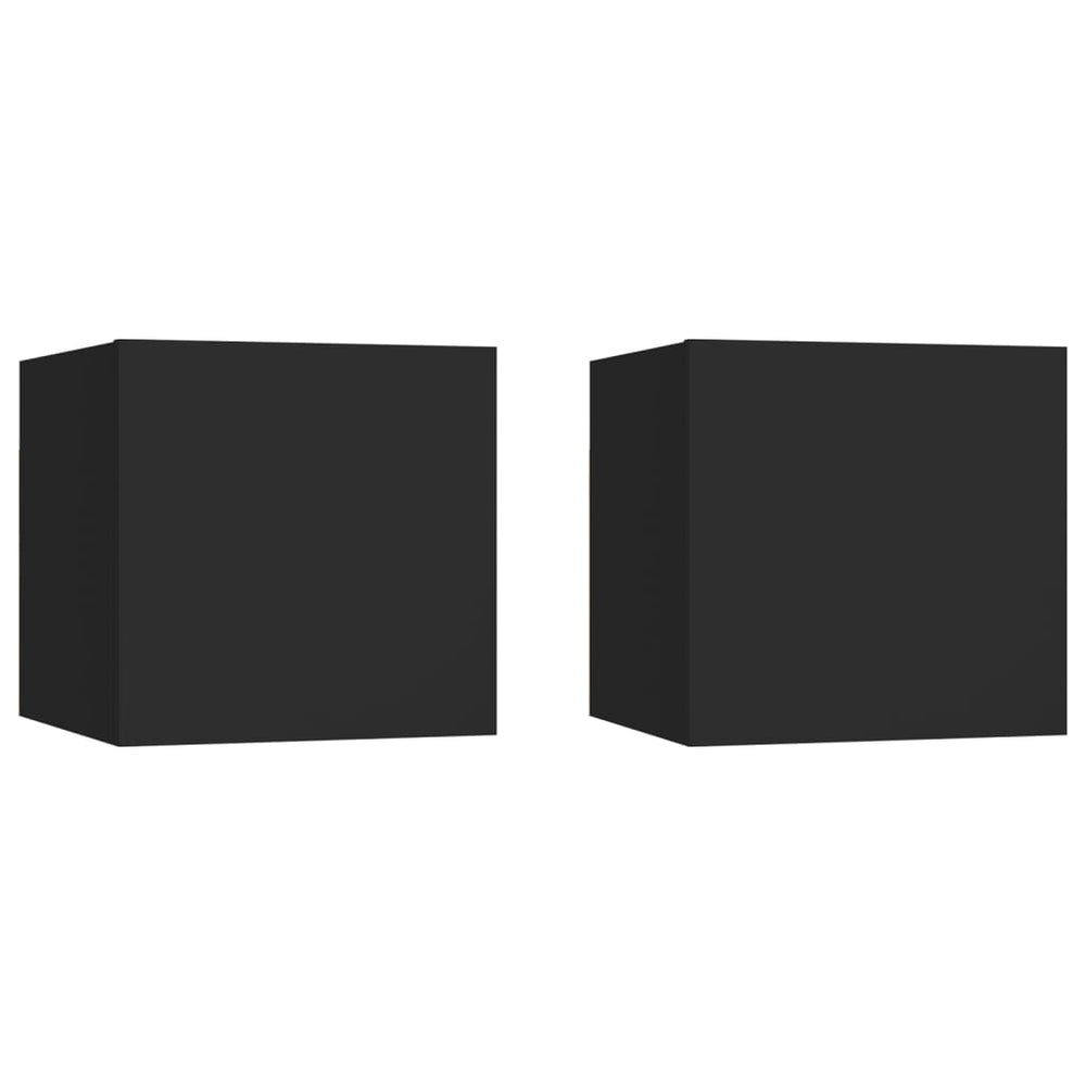 Tv-wandmeubelen 2 st 30,5x30x30 cm zwart MeubelReus
