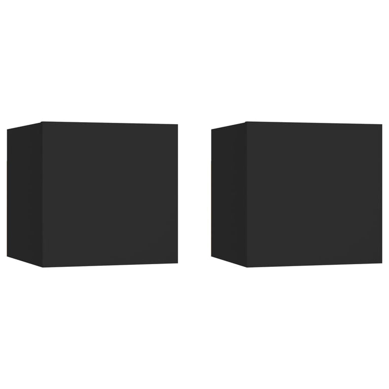 Tv-wandmeubelen 2 st 30,5x30x30 cm zwart MeubelReus