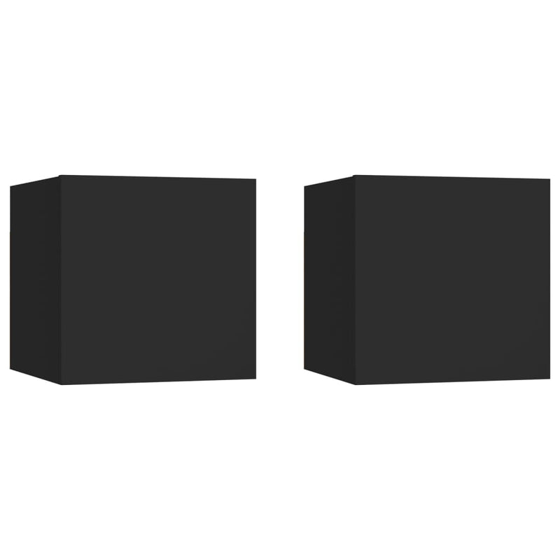 Tv-wandmeubelen 2 st 30,5x30x30 cm zwart MeubelReus