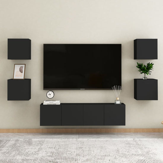 Tv-wandmeubelen 2 st 30,5x30x30 cm zwart MeubelReus