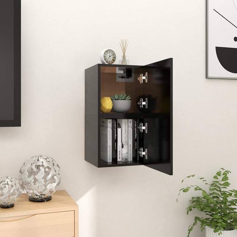 Tv-wandmeubelen 2 st 30,5x30x30 cm zwart MeubelReus