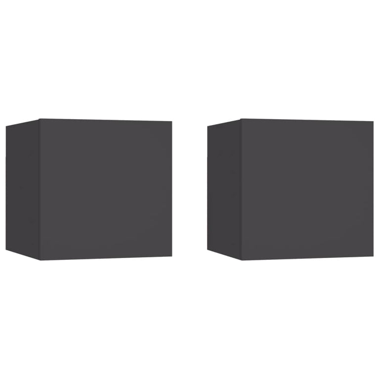Tv-wandmeubelen 2 st 30,5x30x30 cm grijs MeubelReus