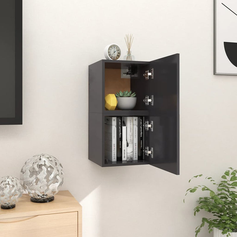 Tv-wandmeubelen 2 st 30,5x30x30 cm grijs MeubelReus