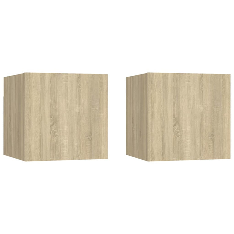 Tv-wandmeubelen 2 st 30,5x30x30 cm sonoma eikenkleurig MeubelReus