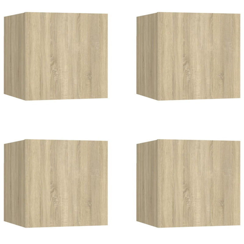 Tv-wandmeubelen 4 st 30,5x30x30 cm sonoma eikenkleurig
