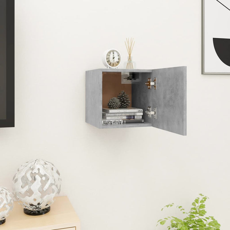 Tv-wandmeubel 30,5x30x30 cm betongrijs MeubelReus