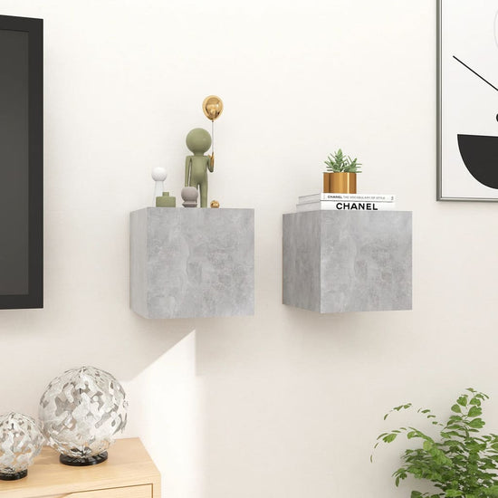 Tv-wandmeubelen 2 st 30,5x30x30 cm betongrijs MeubelReus