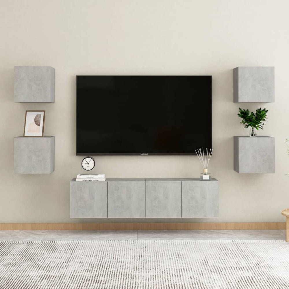 Tv-wandmeubelen 2 st 30,5x30x30 cm betongrijs MeubelReus