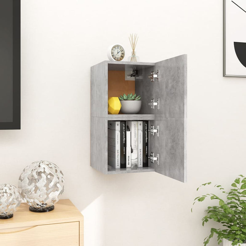 Tv-wandmeubelen 2 st 30,5x30x30 cm betongrijs MeubelReus