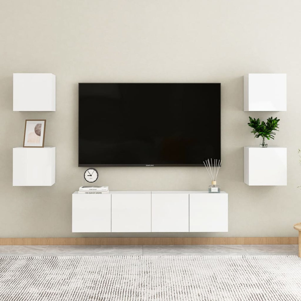 Tv-wandmeubel 30,5x30x30 cm hoogglans wit MeubelReus