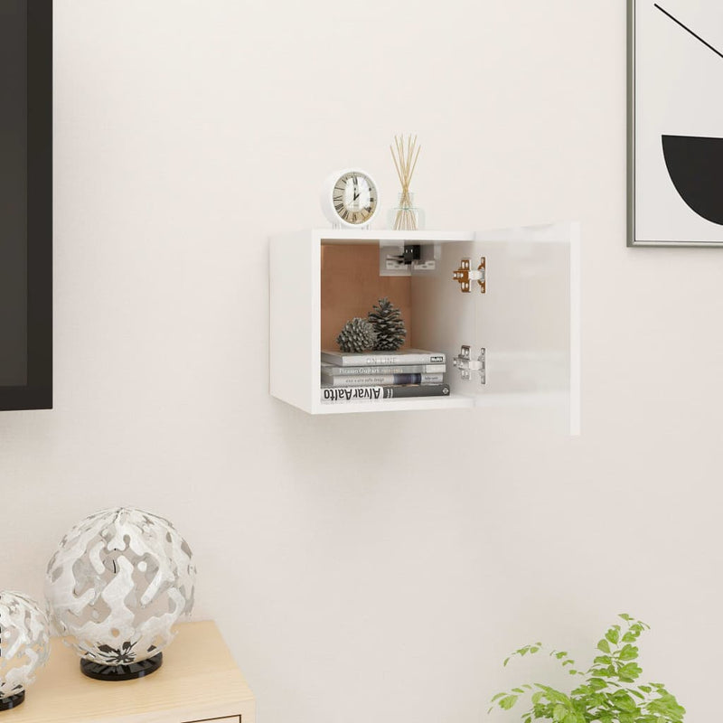 Tv-wandmeubel 30,5x30x30 cm hoogglans wit MeubelReus