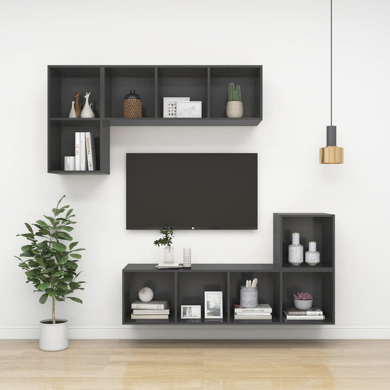 Wandkast 37x37x37 cm spaanplaat grijs