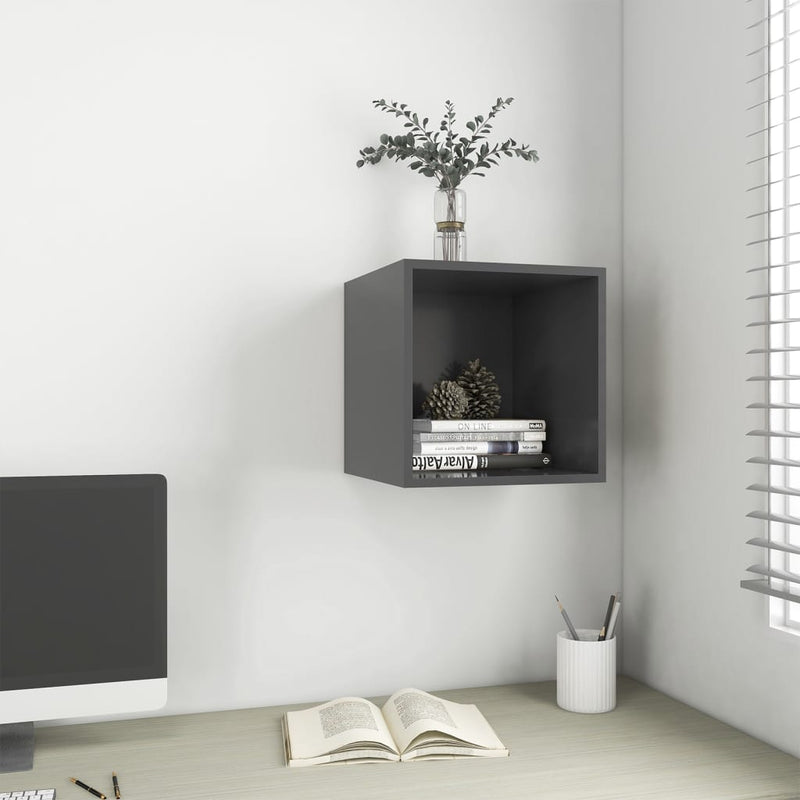 Wandkast 37x37x37 cm spaanplaat grijs