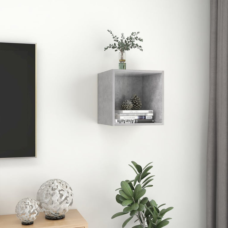 Wandkast 37x37x37 cm spaanplaat betongrijs