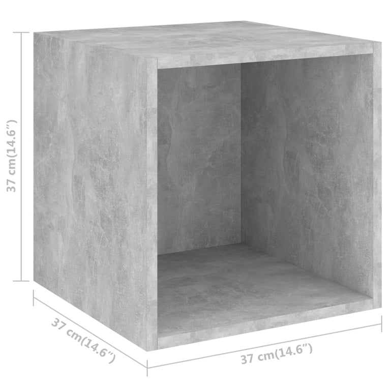 Wandkast 37x37x37 cm spaanplaat betongrijs