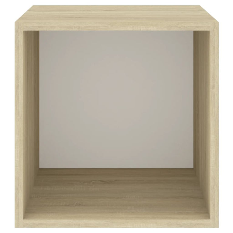 Wandkast 37x37x37 cm spaanplaat wit en sonoma eikenkleurig
