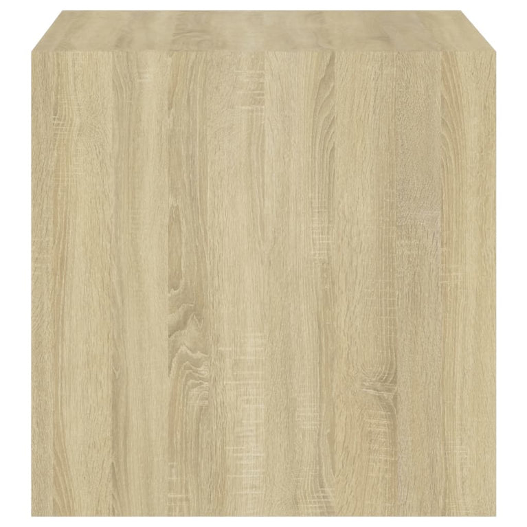 Wandkast 37x37x37 cm spaanplaat wit en sonoma eikenkleurig