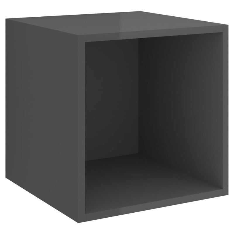 Wandkast 37x37x37 cm spaanplaat hoogglans grijs MeubelReus
