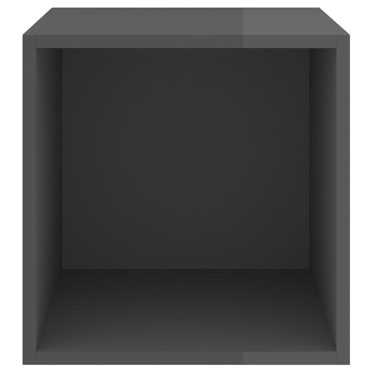 Wandkast 37x37x37 cm spaanplaat hoogglans grijs MeubelReus