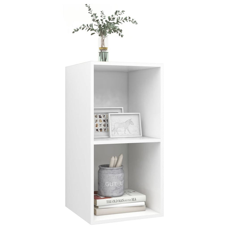 Tv-wandmeubel 37x37x72 cm bewerkt hout wit MeubelReus