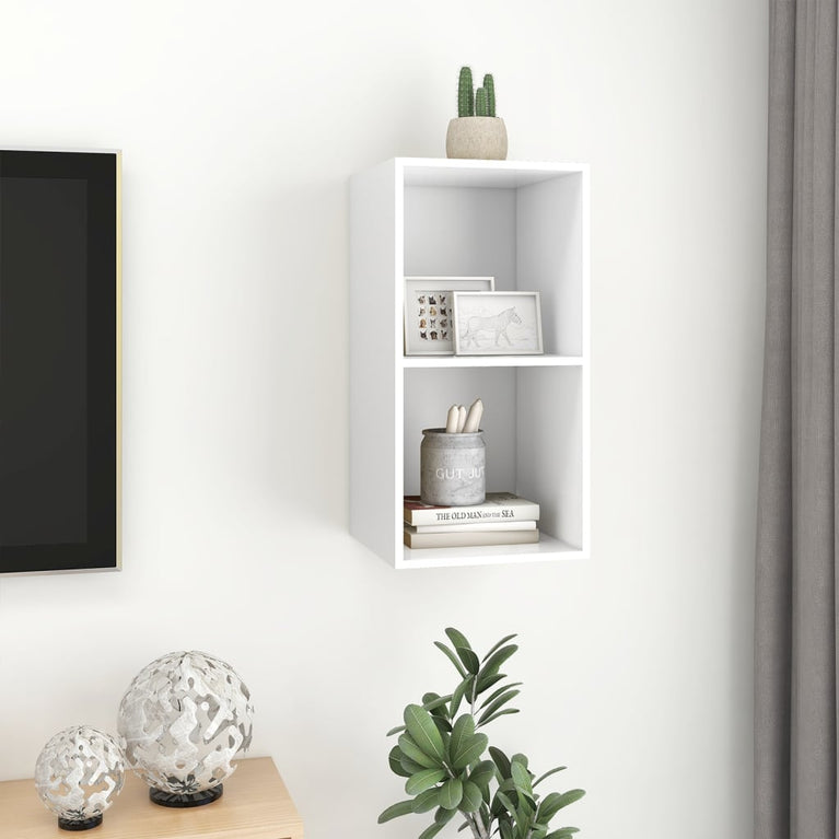 Tv-wandmeubel 37x37x72 cm bewerkt hout wit MeubelReus