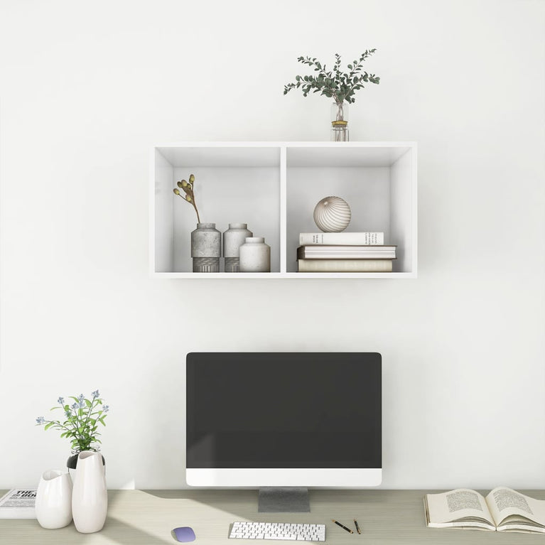 Tv-wandmeubel 37x37x72 cm bewerkt hout wit MeubelReus