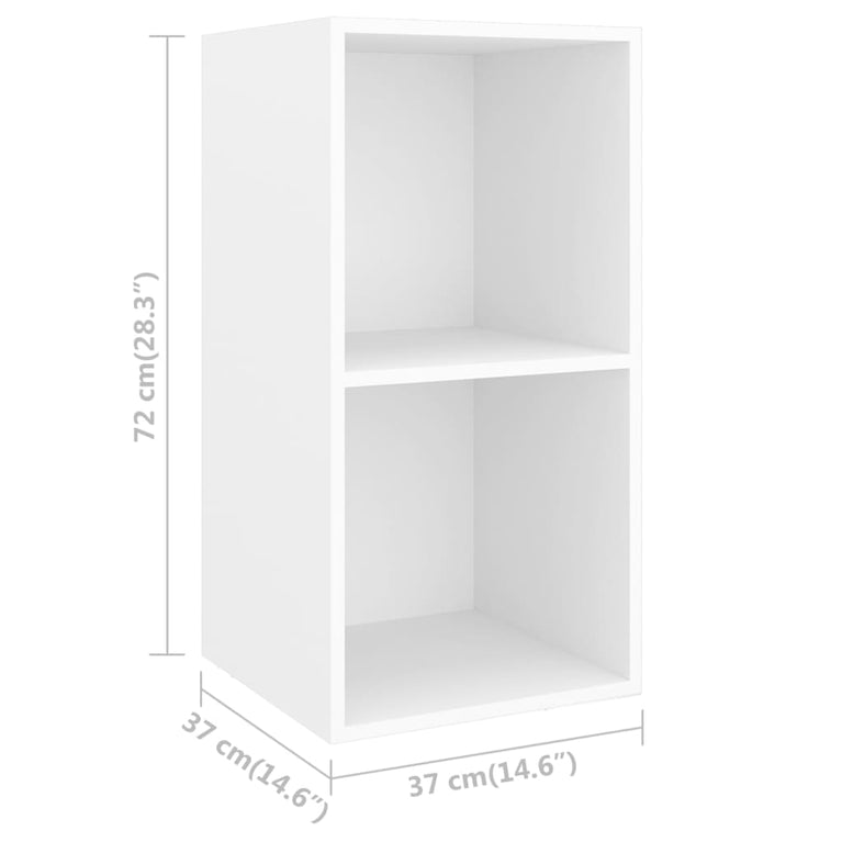 Tv-wandmeubel 37x37x72 cm bewerkt hout wit MeubelReus