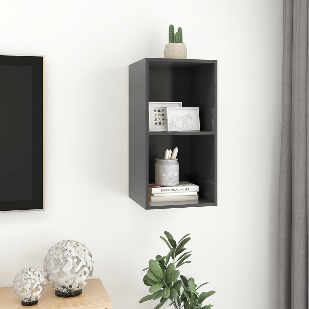 Tv-wandmeubel 37x37x72 cm spaanplaat grijs MeubelReus